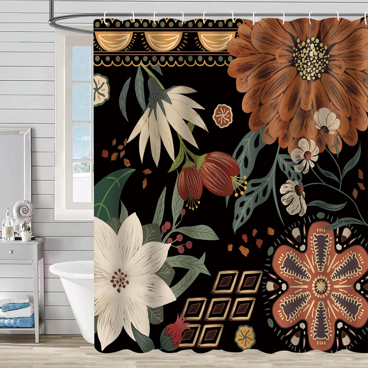 Colorful Boho Printed Shower Curtains
