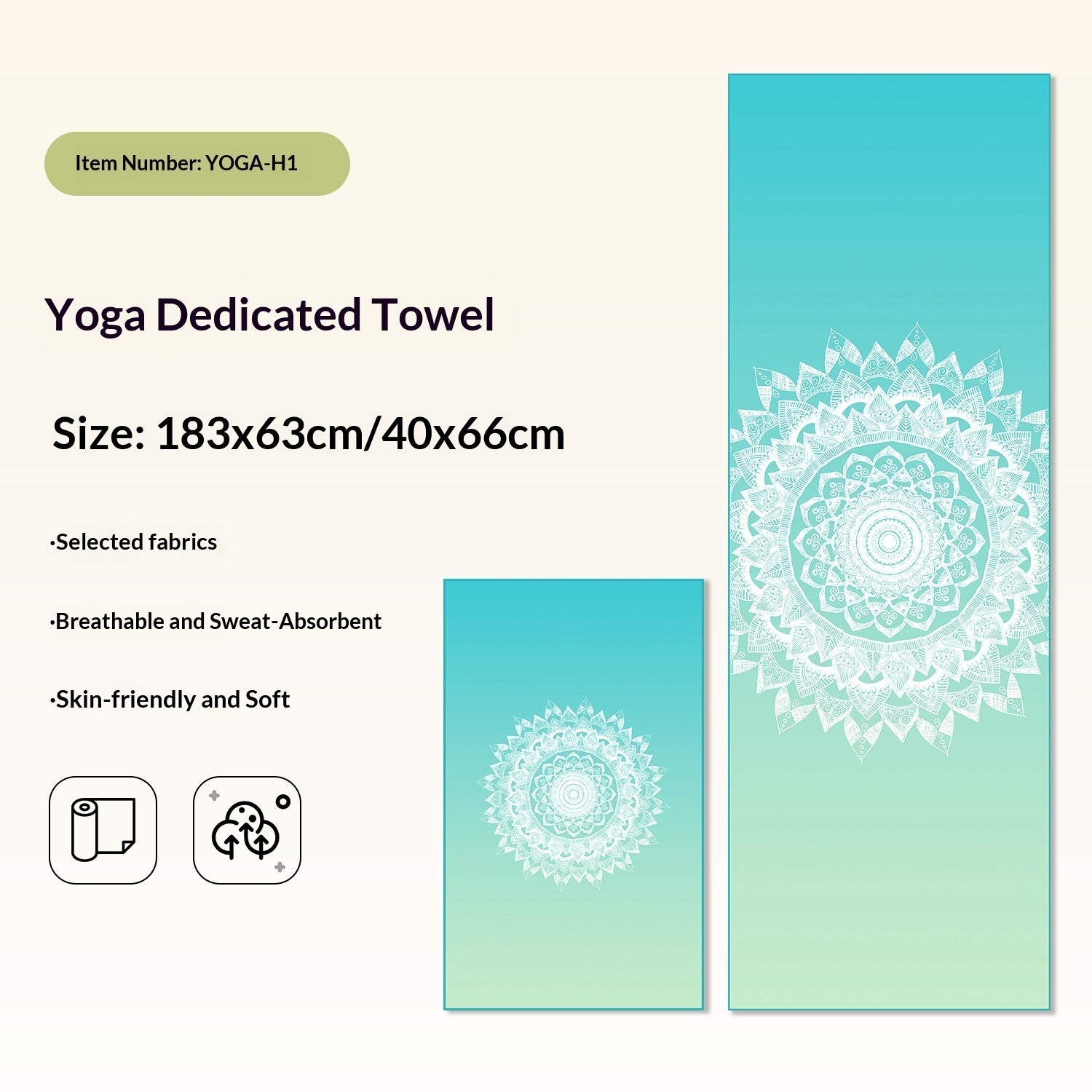 Non-Slip Yoga Towels with Print