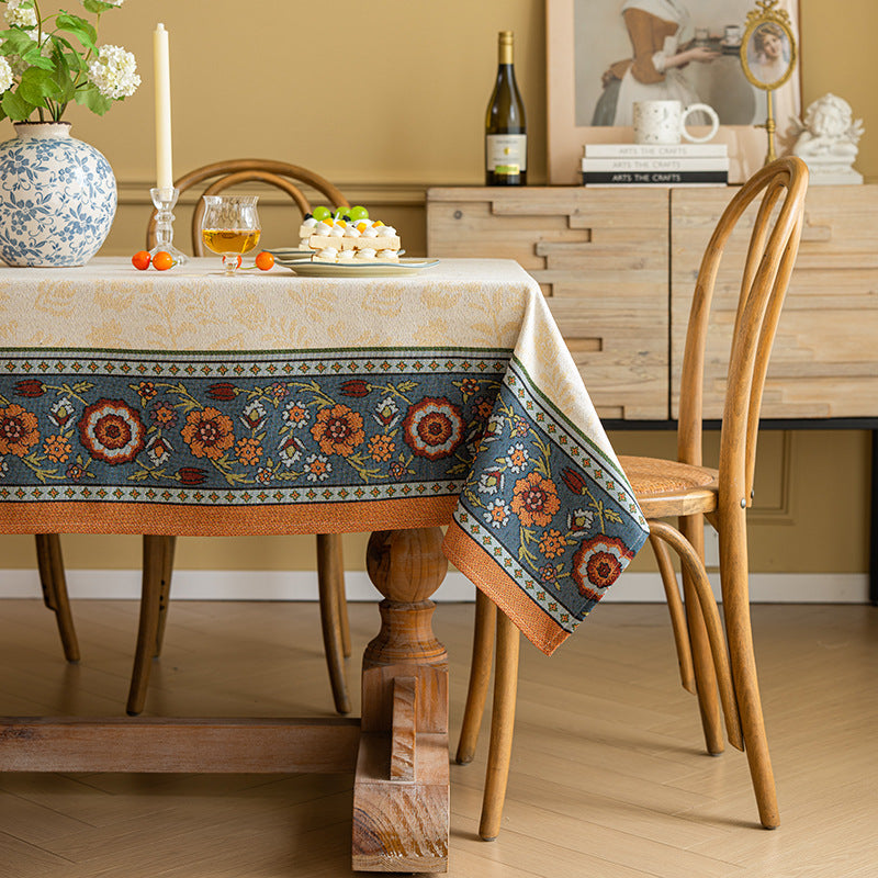 beige tablecloth
