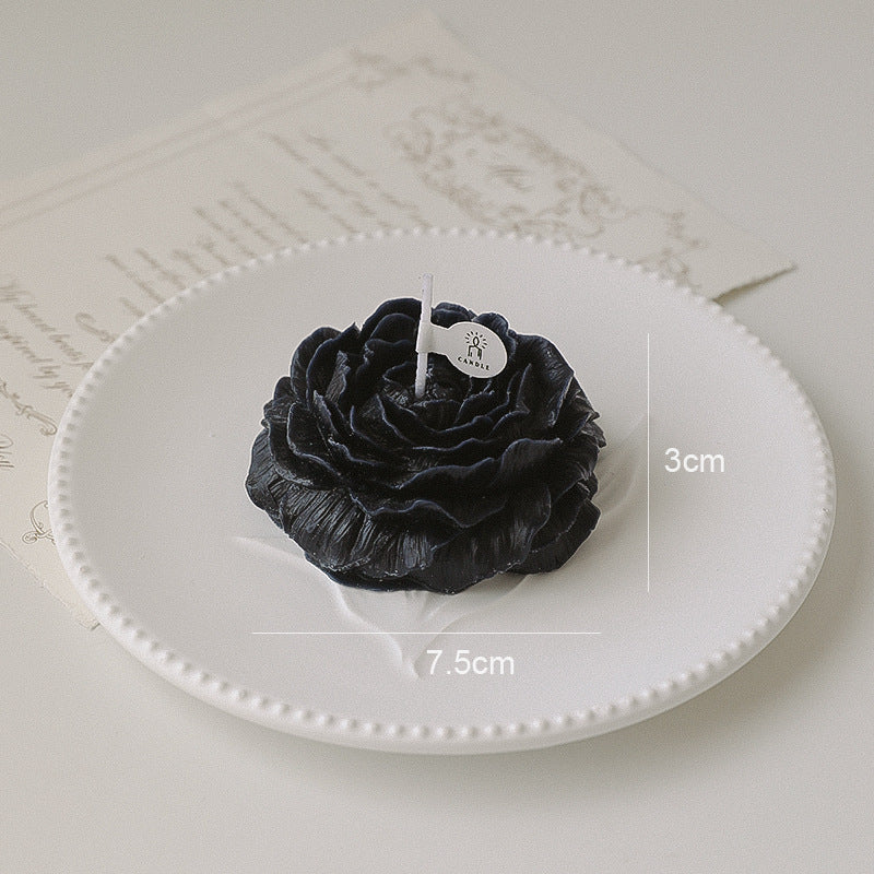 black Scented Flower Shaped Candle