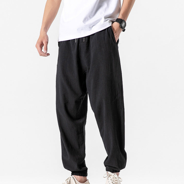 black Wide Boho Men's Sweatpants