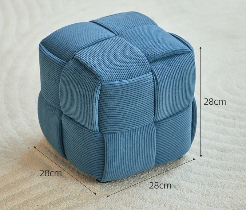 blue Boho Chic Ottoman Cube