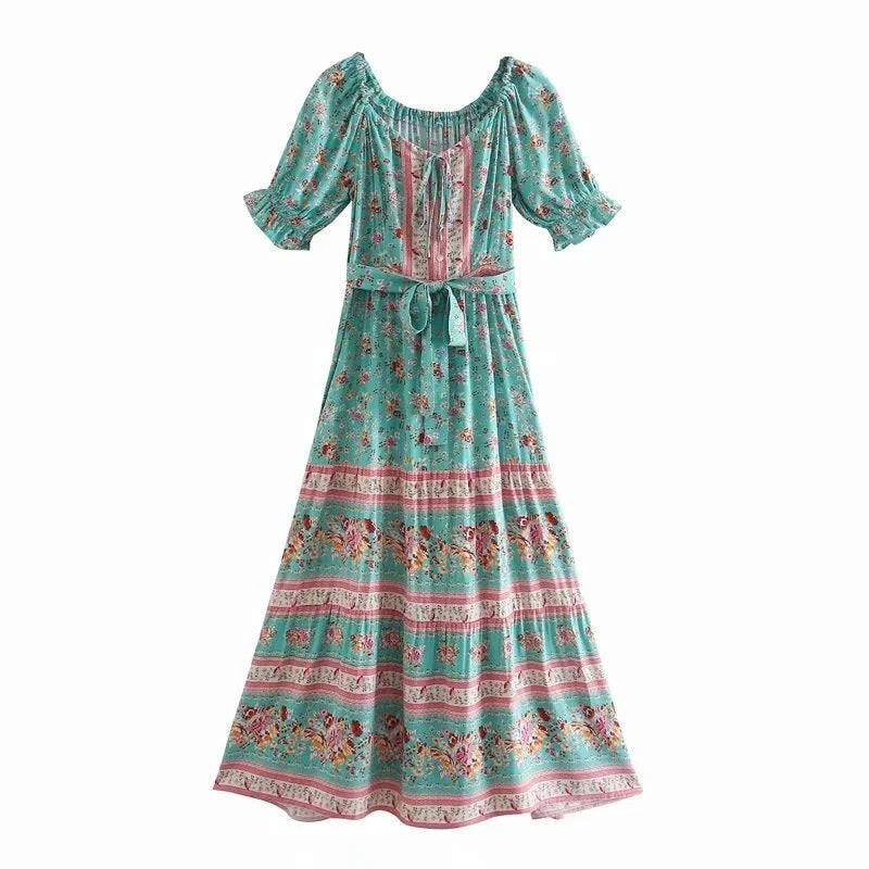 Floral patterned dress on a white background