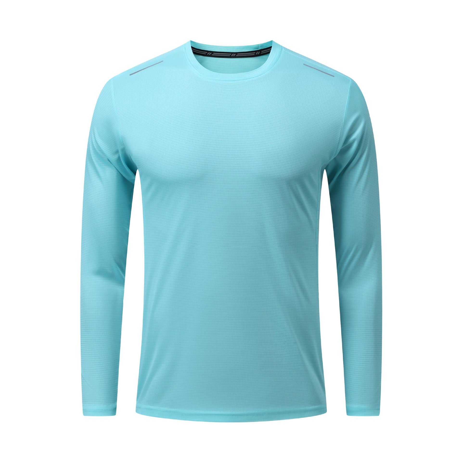 blue Men's Long Sleeve Yoga Blouse Slim Fit
