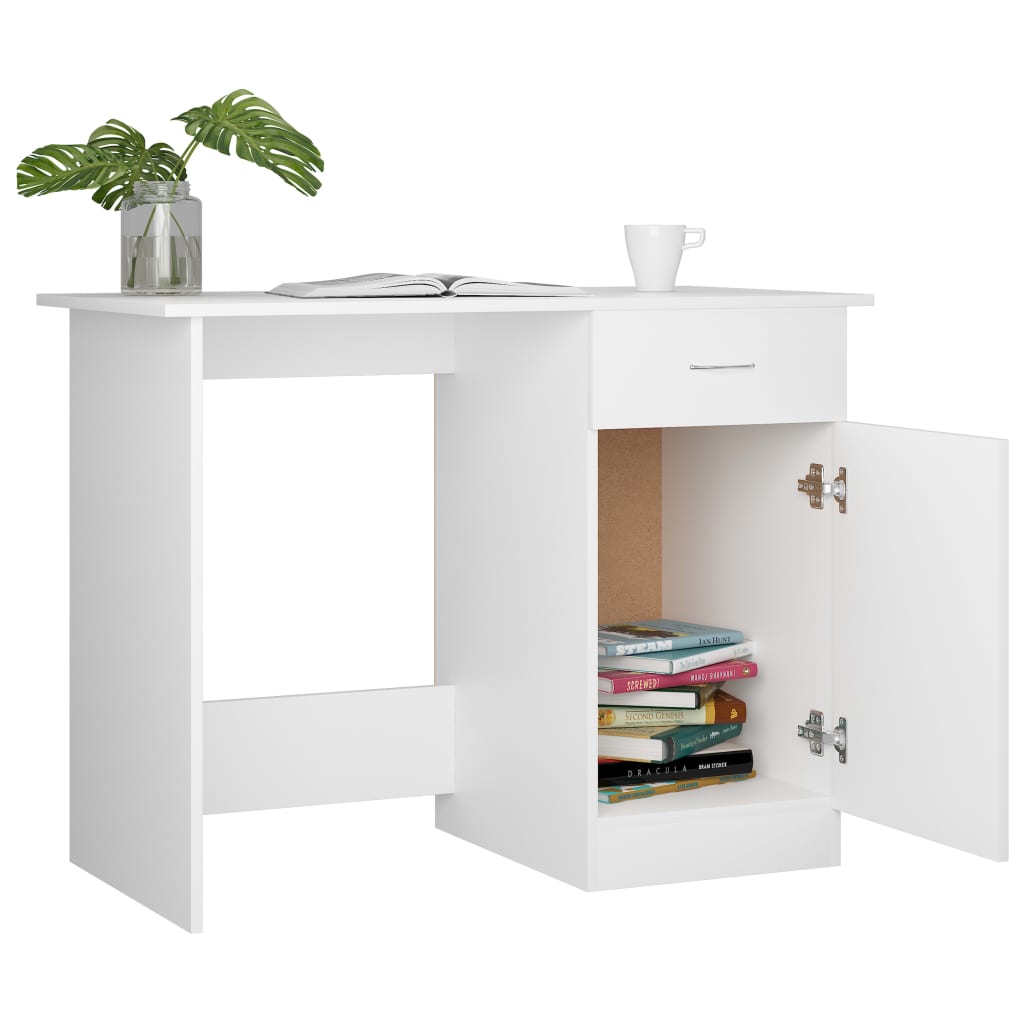 Writing Desk with Cabinet Boho Style
