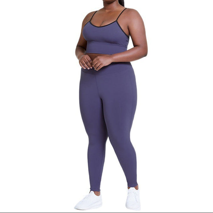 Purple Plus Size Yoga Clothing Set Co Ord