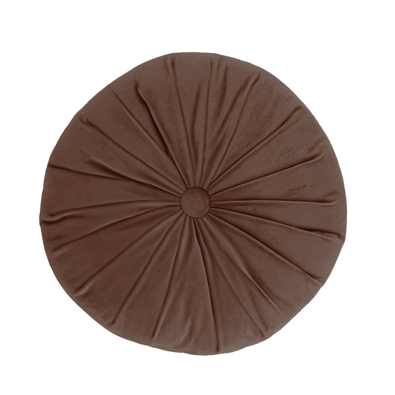 brown Round Velvet Silk Cushions