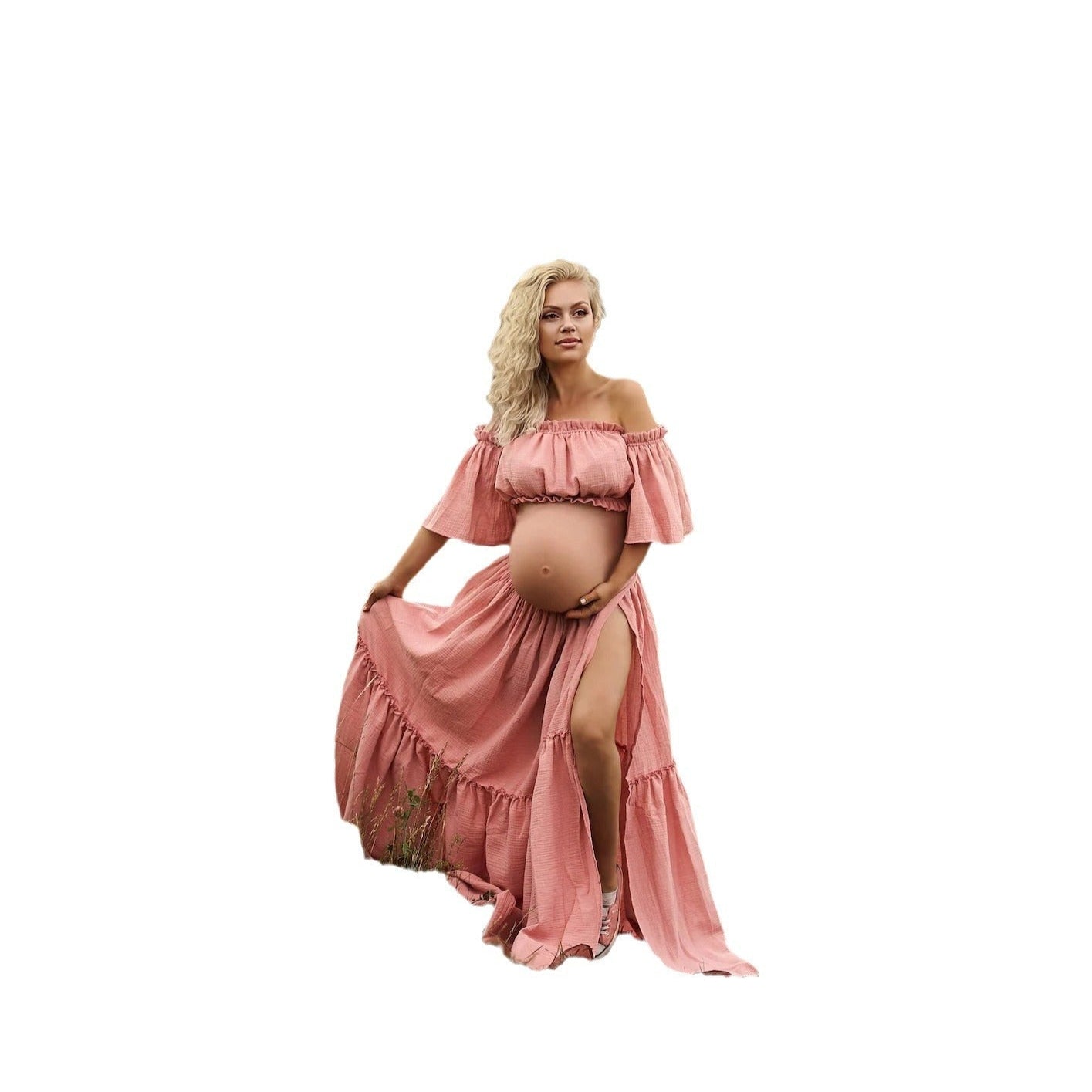 Boho Maternity Photoshoot Co-Ord Outfit Set