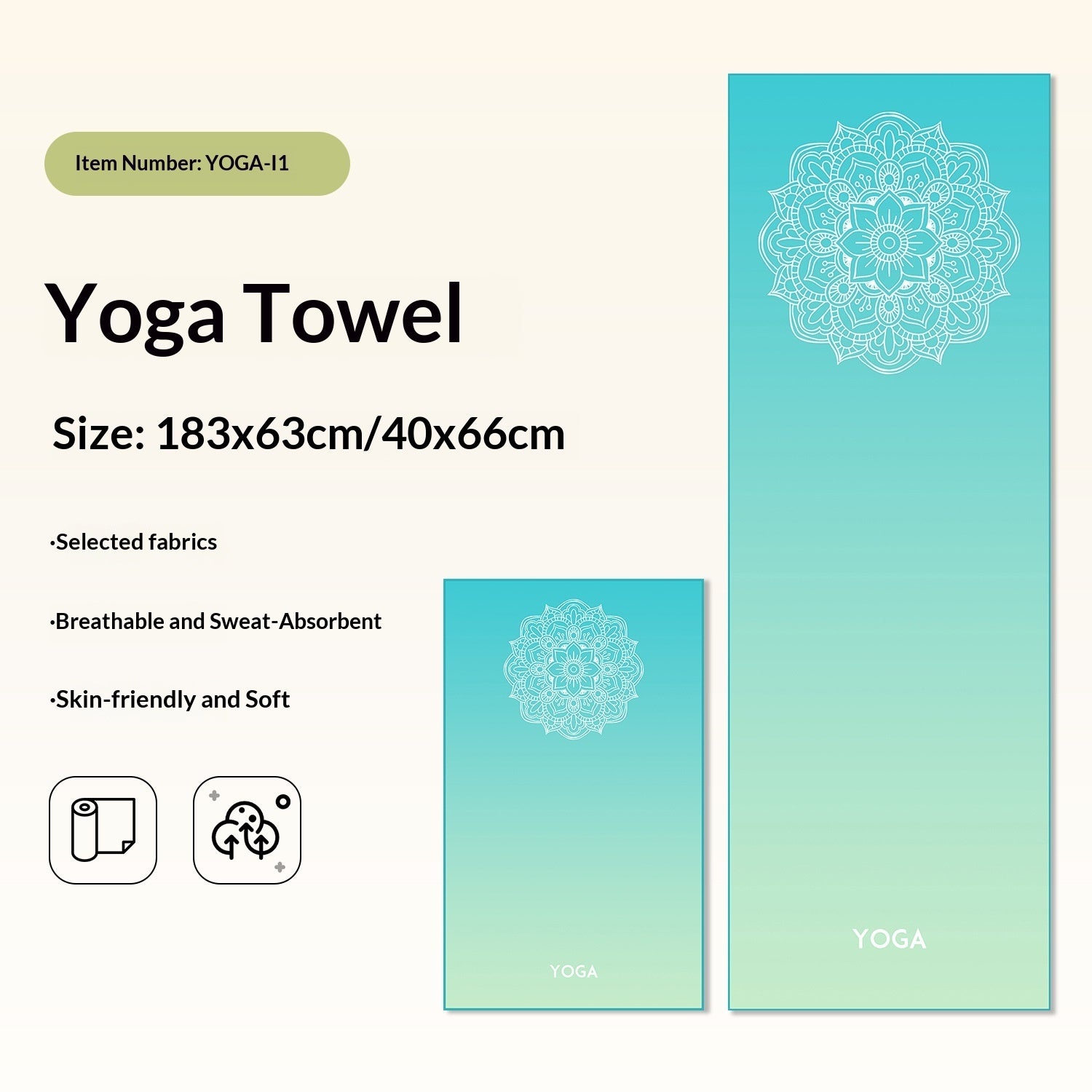 Non-Slip Yoga Towels with Print