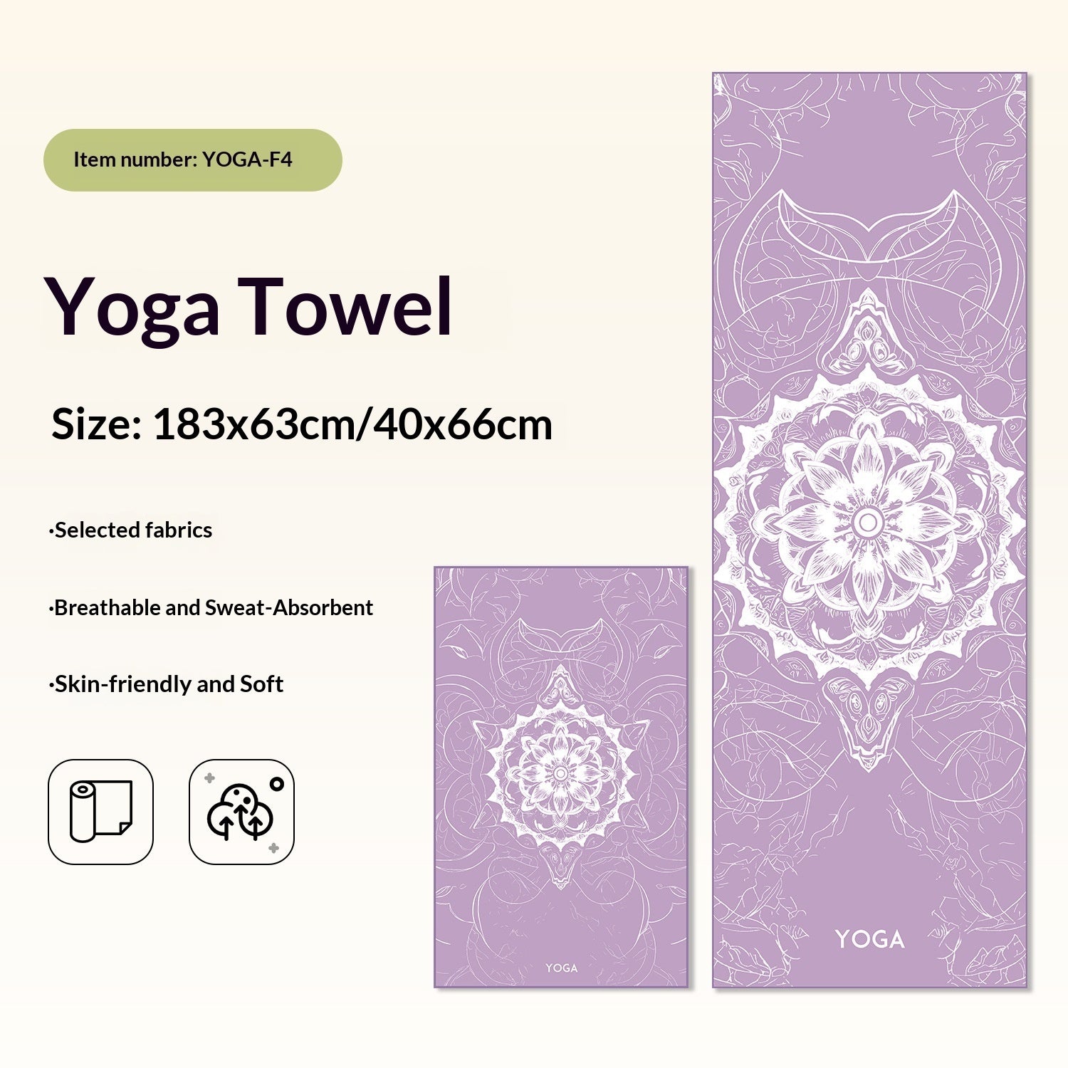 Non-Slip Yoga Towels with Print