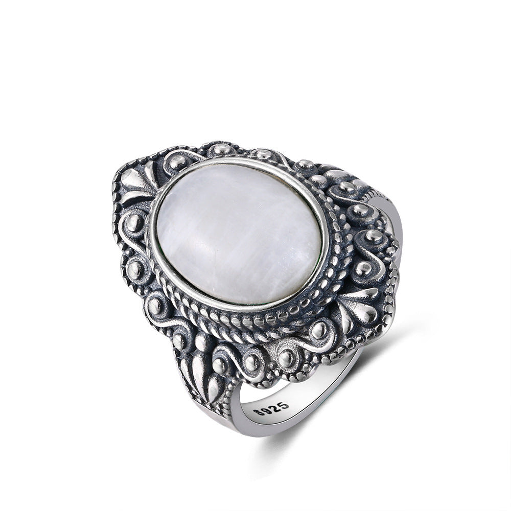 Vintage Silver Stone Ring