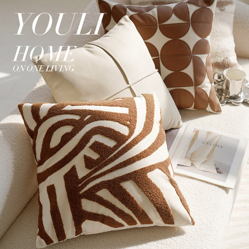 Boho Chic Pillow Covers in Beige and Brown