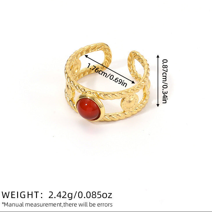 Bohemian Gold Red Stone Ring