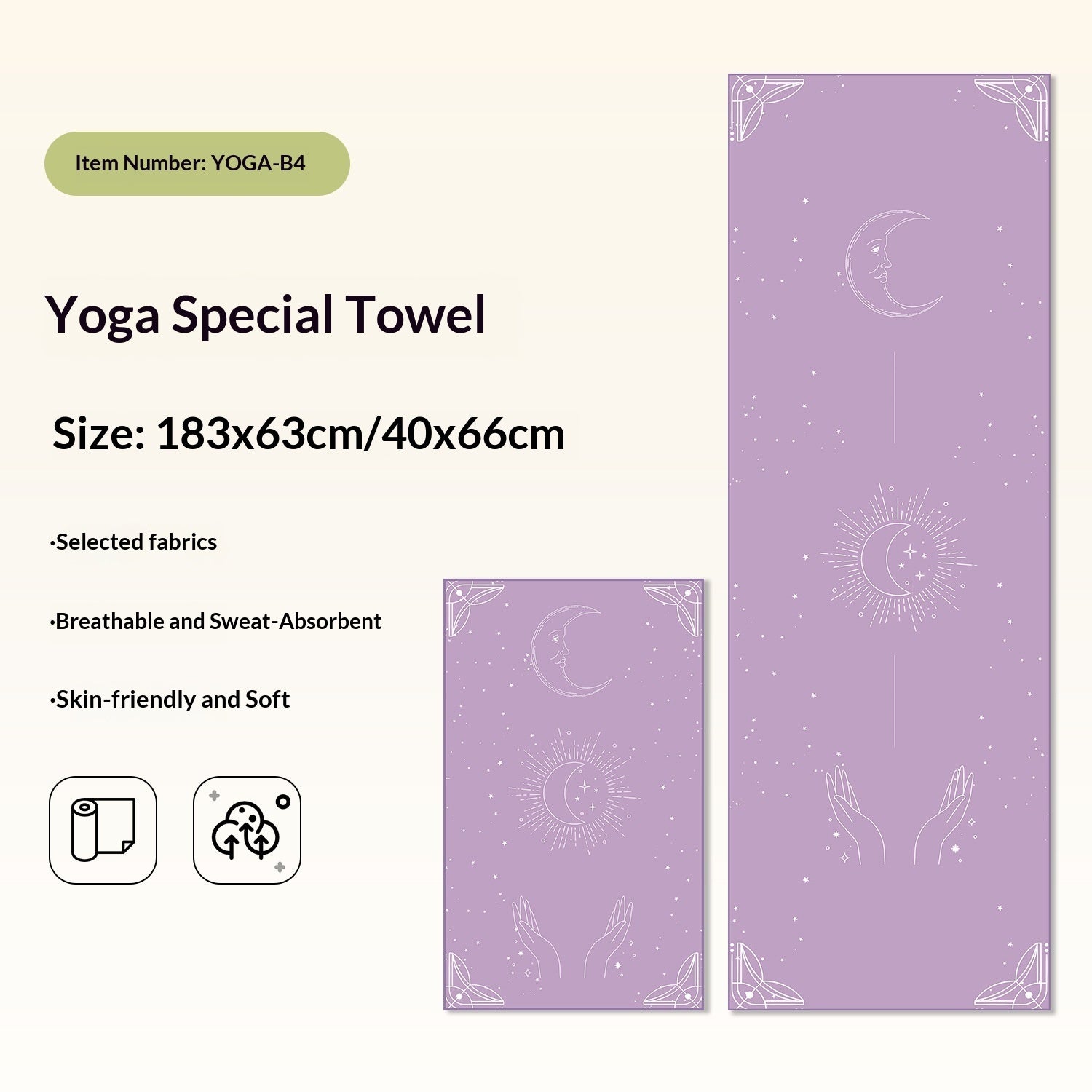Non-Slip Yoga Towels with Print