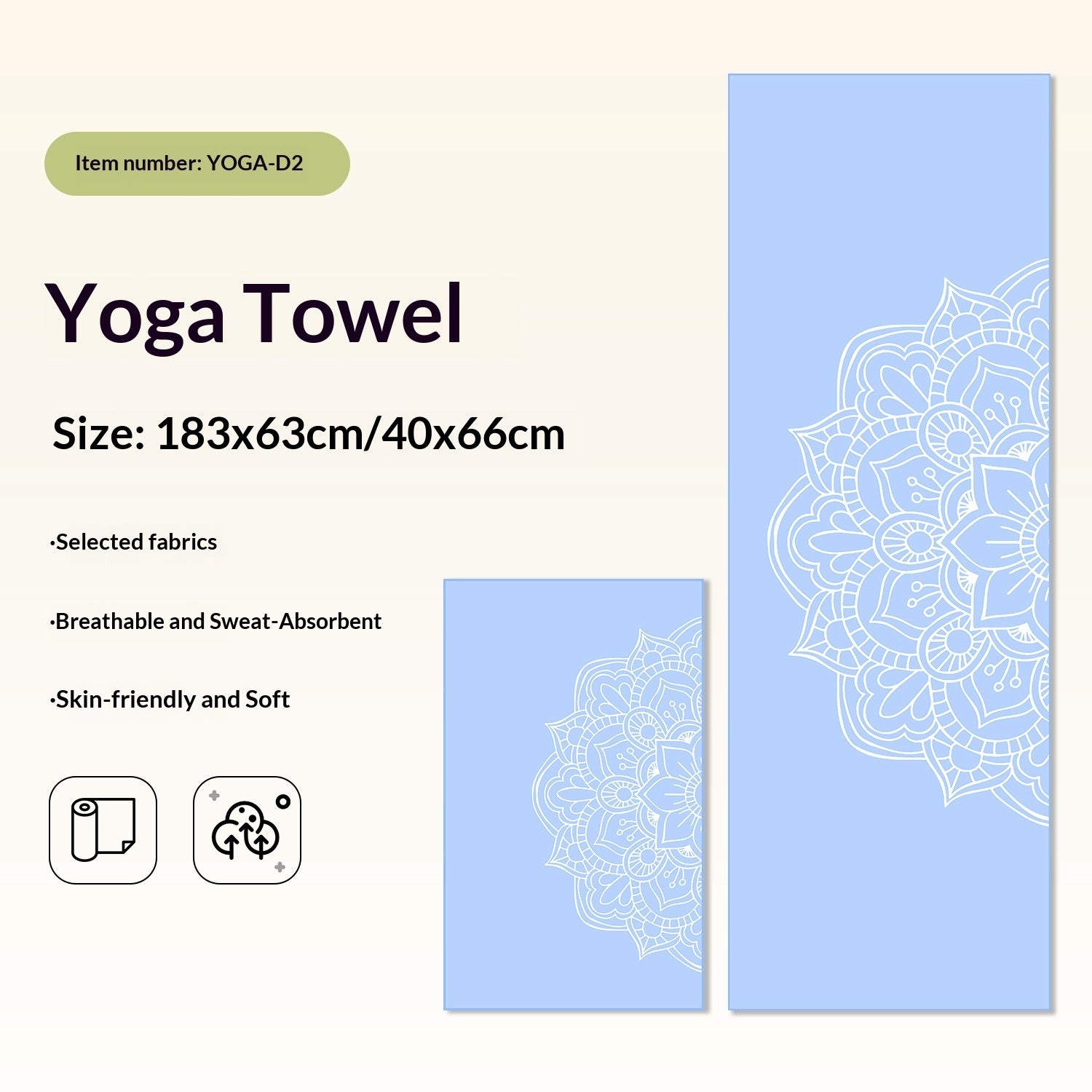 Non-Slip Yoga Towels with Print