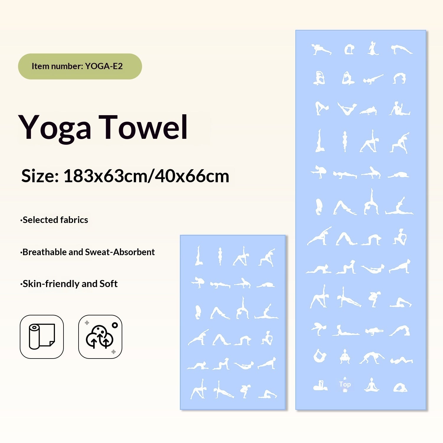 Non-Slip Yoga Towels with Print