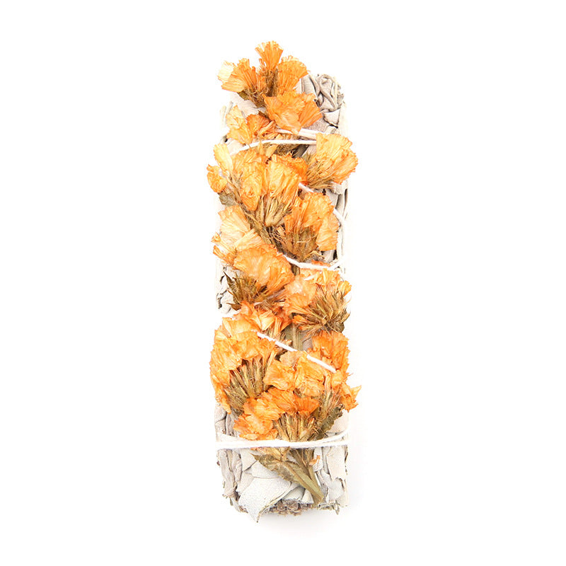 Colorful White Sage and Flower Smudge Sticks