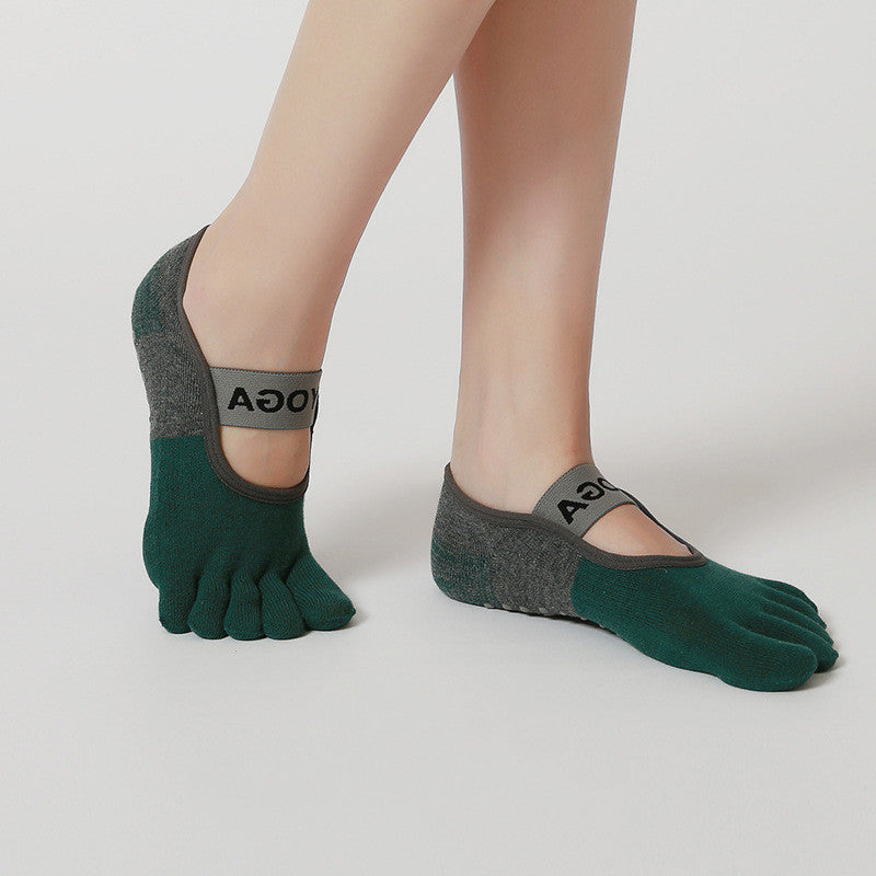 Womens Yoga Toe Socks Non-Slip