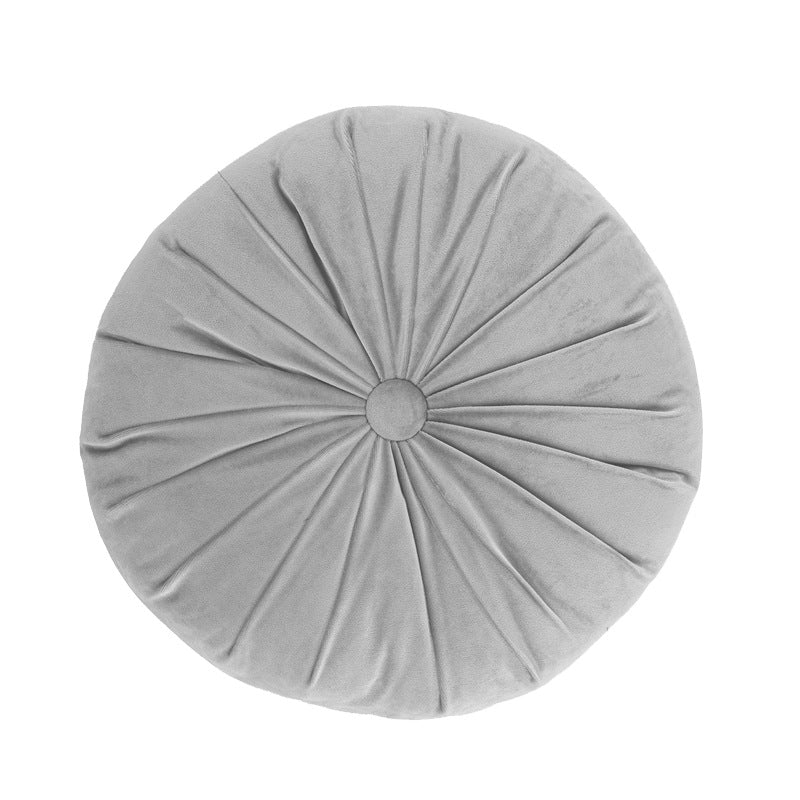 gray Round Velvet Silk Cushions