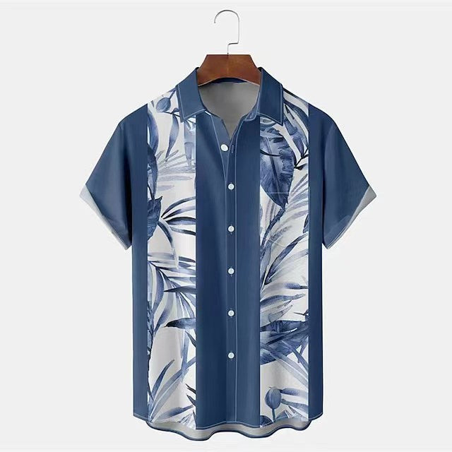 green Bohemian Button Up Shirt for Men