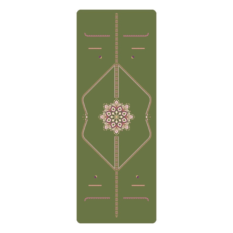 green Large Rubber Yoga Mat with Mandala Pattern