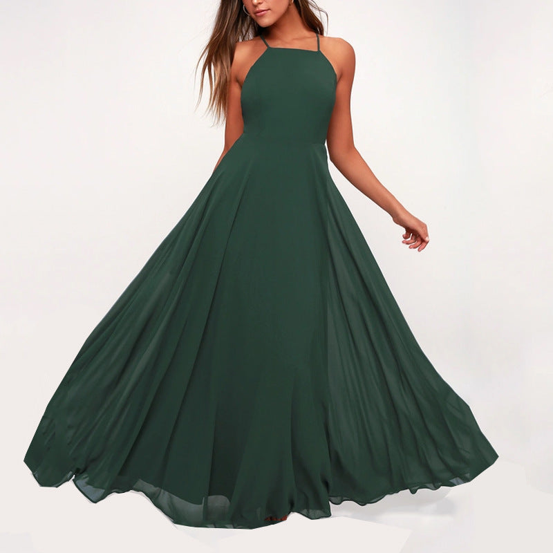 Green evening gown on a white background