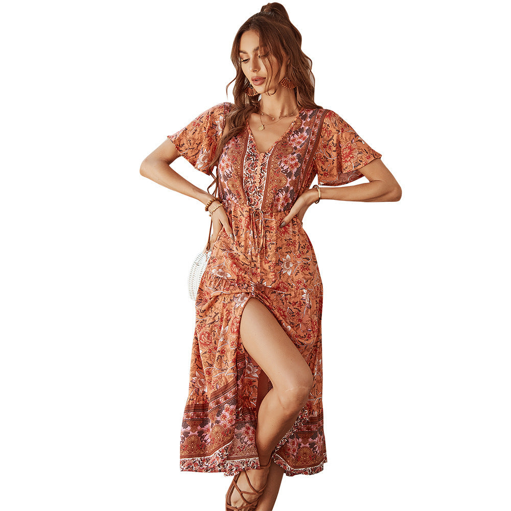 Boho Midi Slit Dress