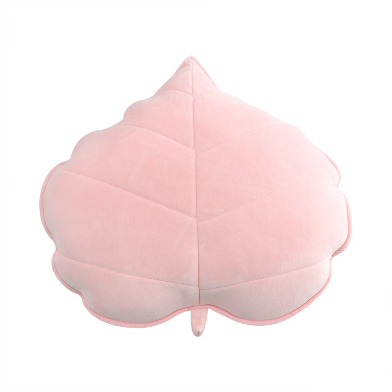 pink Leaf Shaped Throw Pillow