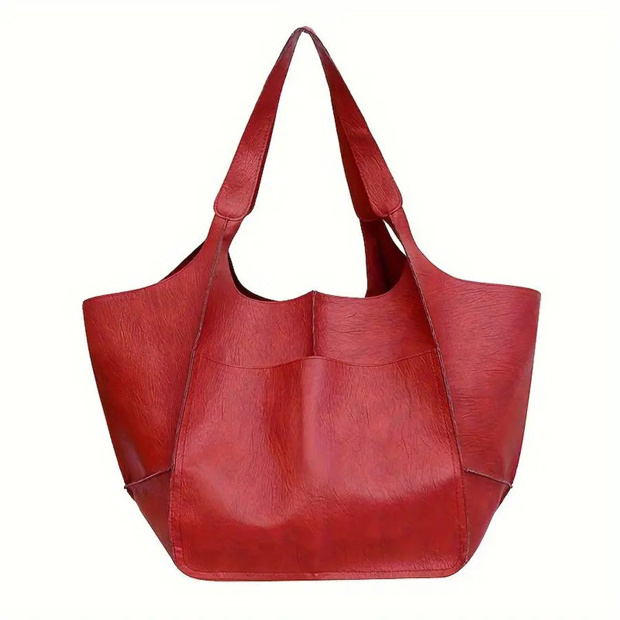 red Women's Suede Boho Handbag