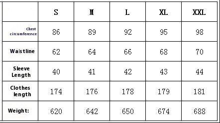 Measurement chart for a dress with size chart details.