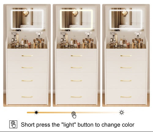 White Vanity Dresser With Mirror