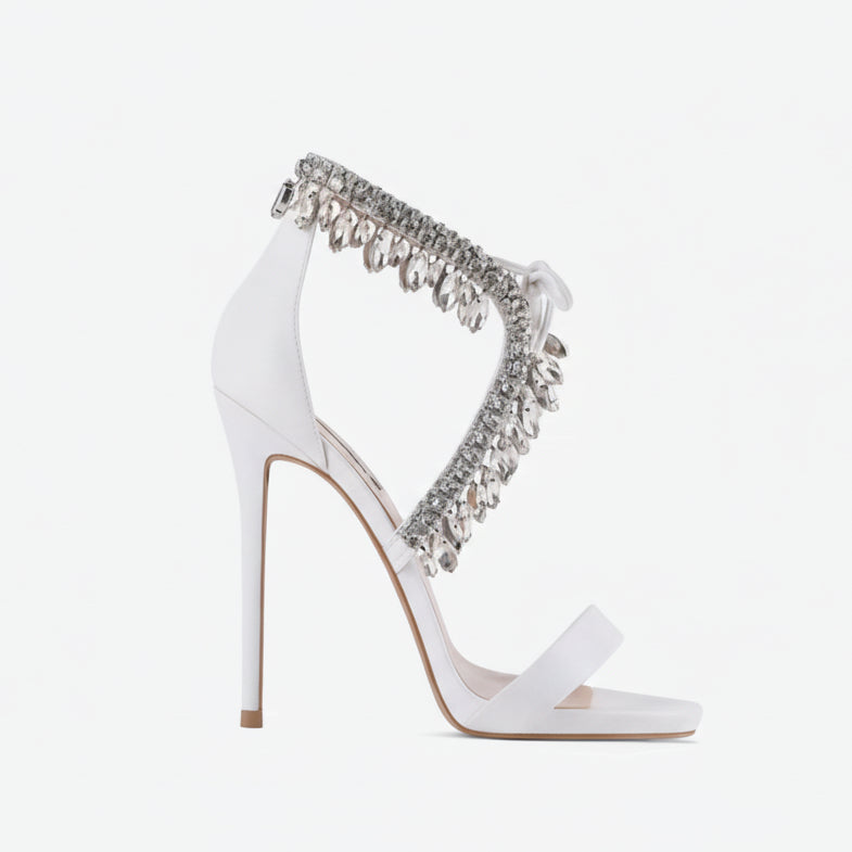 Bohemian Wedding Heels with Rhinestone Tassels