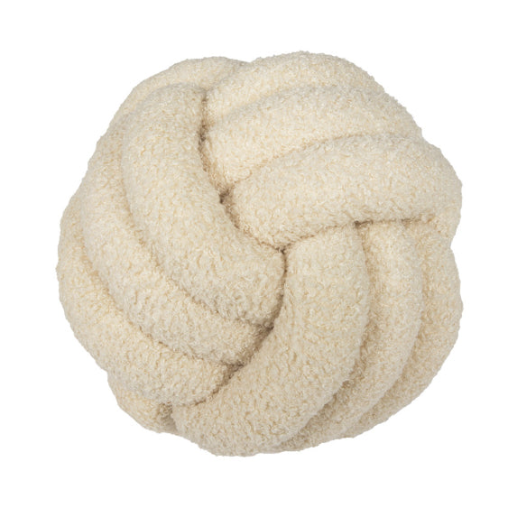 beige Woven Knot Ball Pillow Boho Style